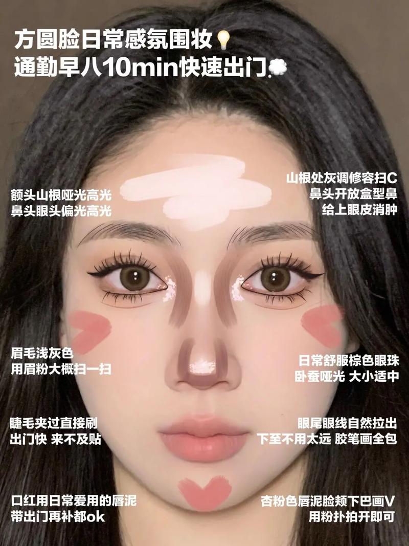 圆脸化妆步骤新手教程男生,圆脸的妆容怎么画